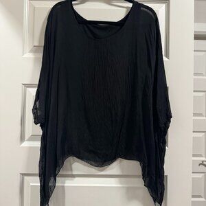 Cobblestone Living Black Silk Top